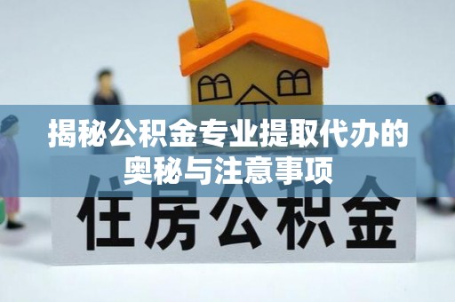 德清揭秘公积金专业提取代办的奥秘与注意事项