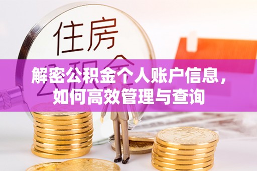 德清解密公积金个人账户信息，如何高效管理与查询